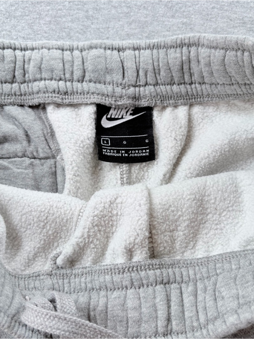 Nike Jogger Sweatpants Mens L Heather Gray Embroidered Logo Fleece Pockets - Picture 4 of 9